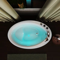 Empava 59" Freestanding Japanese-Style Soaking Tub with Reversible Drain EMPV-59FT002 