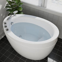 Empava 59" Freestanding Japanese-Style Soaking Tub with Reversible Drain EMPV-59FT002 