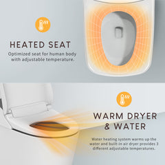 Vovo Bidet Toilet Heated Seat and Warm Dryer & Water – TCB-8100B