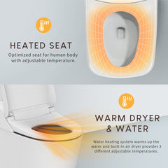 Vovo Bidet Toilet Heated Seat Warm Dryer & Water– TCB-8100W