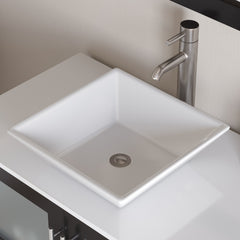 Cambridge Plumbing 36 Inch Espresso Wood With Porcelain Vessel Sink Vanity Set – 8111