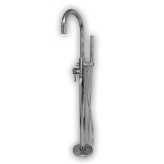 Cambridge Plumbing Modern Freestanding Gooseneck Faucet, Shower Wand & Supply Lines – Cam150 - Tub Tropics