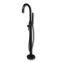 Cambridge Plumbing Modern Freestanding Gooseneck Faucet, Shower Wand & Supply Lines – Cam150 - Tub Tropics