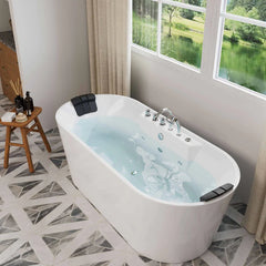 Empava 67" Freestanding Whirlpool Bathtub with Center Drain EMPV-67AIS01 