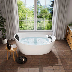 Empava 67" Freestanding Whirlpool Bathtub with Reversible Drain EMPV-67AIS02 