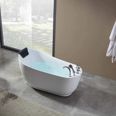 Empava 67" Freestanding Whirlpool Bathtub with Reversible Drain EMPV-67AIS05 