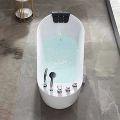 Empava 67" Freestanding Whirlpool Bathtub with Reversible Drain EMPV-67AIS05 