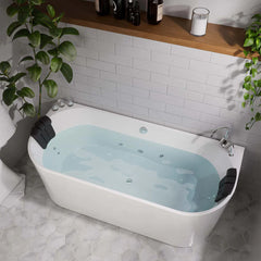 Empava 67" Freestanding Whirlpool Bathtub with Reversible Drain EMPV-67AIS07 