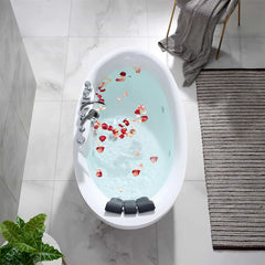 Empava 67" Freestanding Whirlpool Bathtub with Center Drain EMPV-67AIS13 