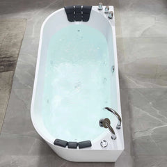 Empava 71" Freestanding Whirlpool Bathtub with Center Drain EMPV-71AIS08 