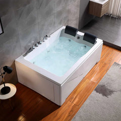 Empava 71" Alcove Whirlpool 2-Person Tub with Left Drain EMPV-71JT667B 