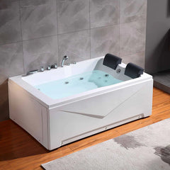 Empava 71" Alcove Whirlpool 2-Person Tub with Left Drain EMPV-71JT667B 