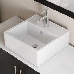 Cambridge Plumbing 48 Inch Espresso Wood With Porcelain Vessel Sink Vanity Set – 8116