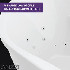 ANZZI Lori 6 ft. Whirlpool With Air Bath Tub in White – FT-AZ102