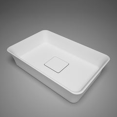 Pure Water luna rectangular countertop vessel basin White Gloss with drain cover 22¾" L x 15" W Requires drain TW121 – SA0305N38-01G 