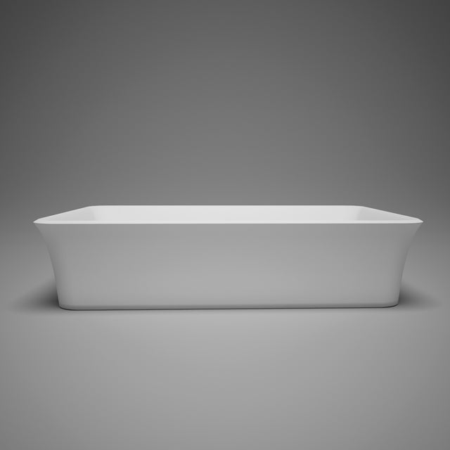 Pure Water luna rectangular countertop vessel basin White Gloss with drain cover 22¾