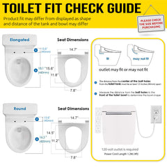 Vovo Bidet Toilet Seat Toilet Fit Check Guide - VB-3000SE/VB-3100SR