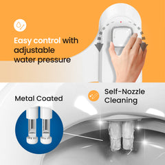 Vovo Adjustable Pressure Metal Coated Bidet Attachment Dual Nozzle Non Electric Bidet – VM-001D