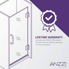 Anzzi Fellow Series 24 in by 72 in Frameless Hinged Shower Door in Chrome with Handle – SD-AZ09-01CH 